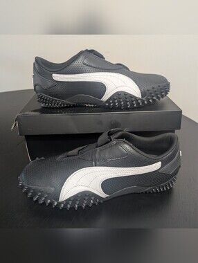 Puma - Mostro Perf + Men's Black and White Leather Athletic Shoes - New